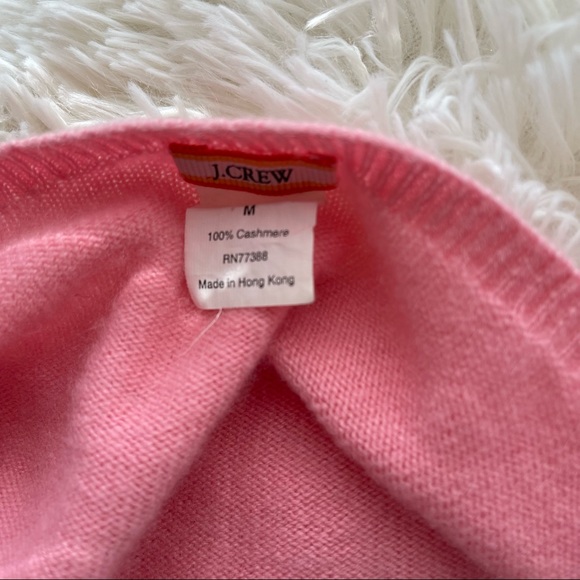 J.Crew 100% Cashmere V-neck Light Pink Sweater medium - Picture 6 of 6